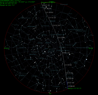 Наблюдение Иридиумов и других ИСЗ 14 Июль 2017 20:16 третье
