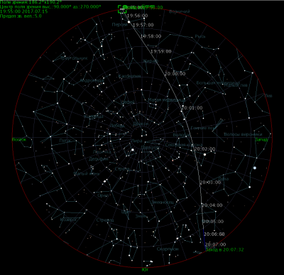 Наблюдение Иридиумов и других ИСЗ 14 Июль 2017 20:16 второе Наблюдение Иридиумов и других ИСЗ 14 Июль 2017 20:16 второе