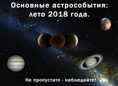 Основные астрособытия лета 2018 года 03 Июнь 2018 22:16 первое