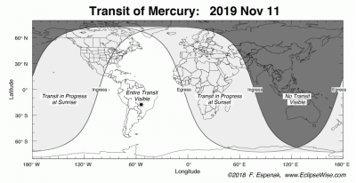 Прохождение Меркурия перед диском Солнца 11 ноября 2019 года 30 Октябрь 2019 10:19 второе