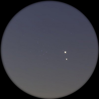 Тесное сближение Венеры, Юпитера и М44 13 Август 2014 11:56