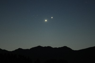 Тесное сближение Венеры, Юпитера и М44 18 Август 2014 16:03
