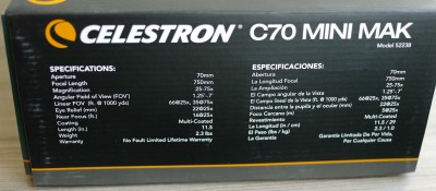 Потребительский обзор подзорной трубы Celestron C70 MiniMak 22 Октябрь 2014 19:30 восьмое Потребительский обзор подзорной трубы Celestron C70 MiniMak 22 Октябрь 2014 19:30 восьмое