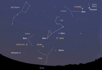 Четыре кометы на утреннем небе. 31 Октябрь 2013 17:32