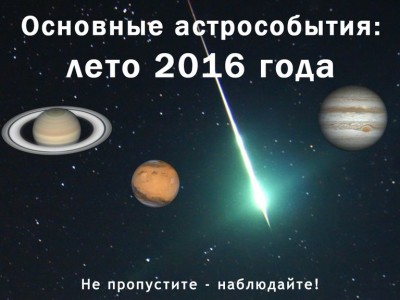 Основные астрособытия лета 2016 года 31 Май 2016 09:20 Основные астрособытия лета 2016 года 31 Май 2016 09:20